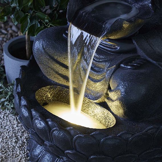 Serenity Extra Large Buddha on a Lotus Flower Water Feature